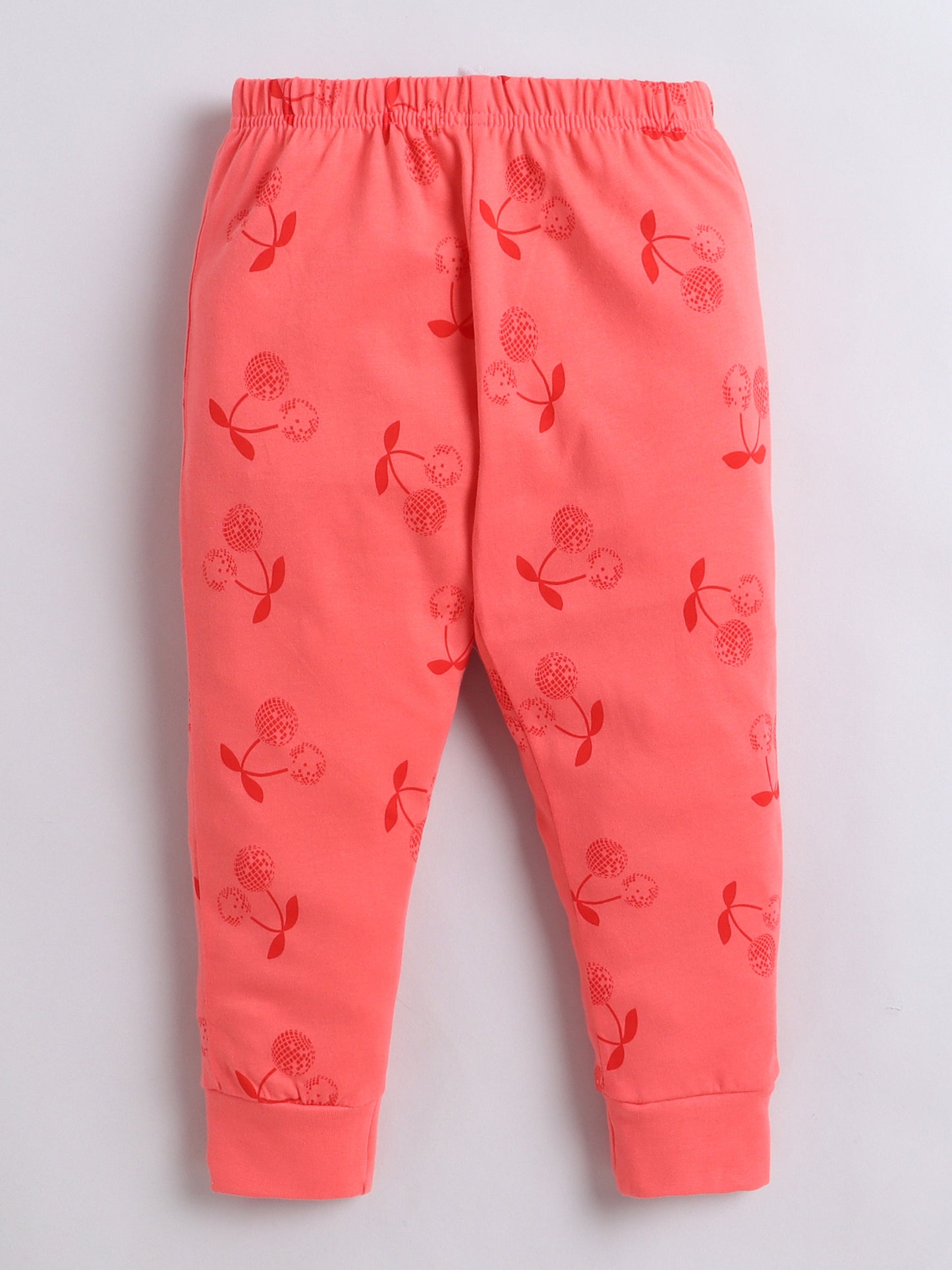 Baby Nation Kids Printed Cotton Night Suit Set - Orange AOP
