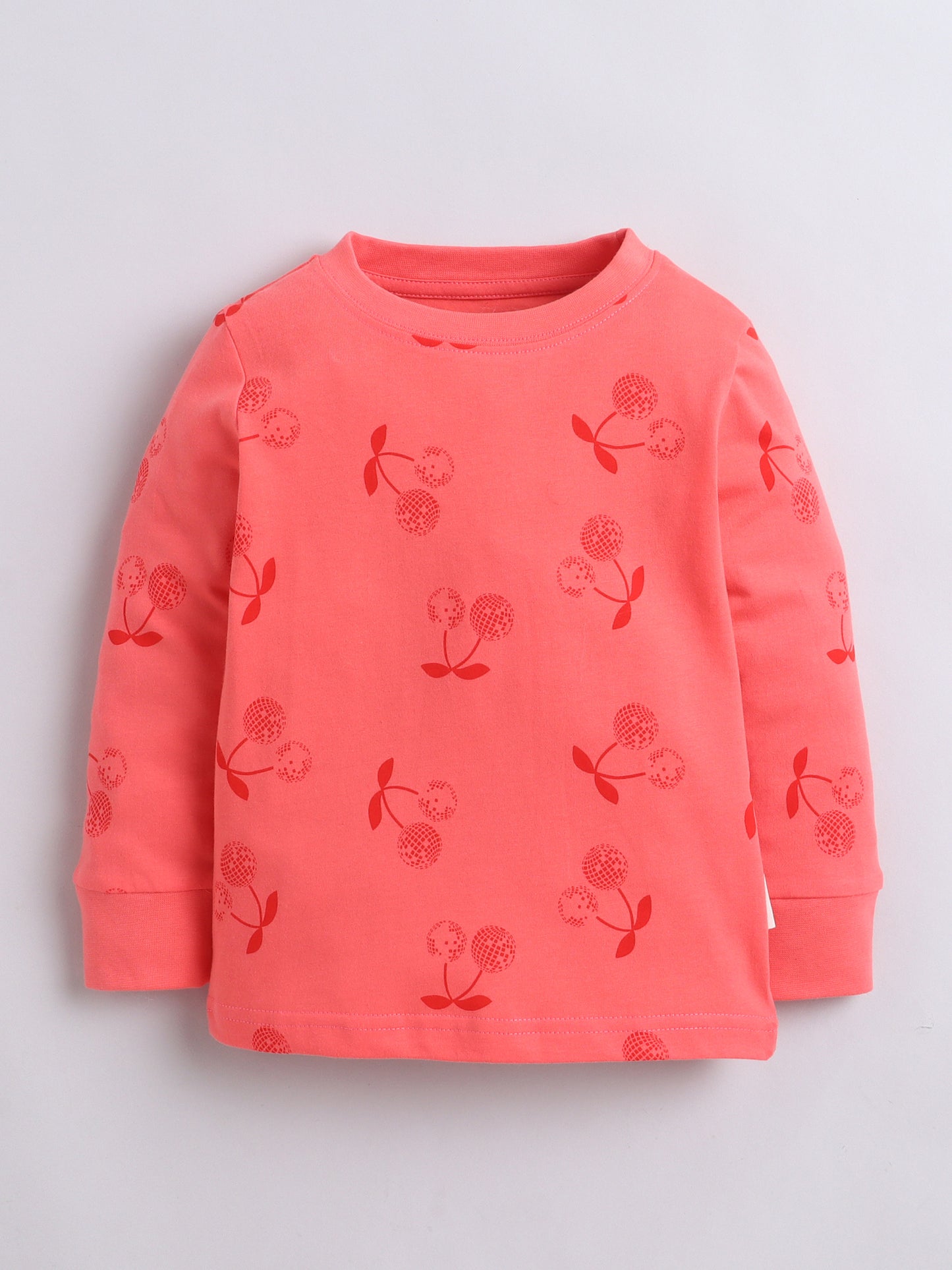 Baby Nation Kids Printed Cotton Night Suit Set - Orange AOP