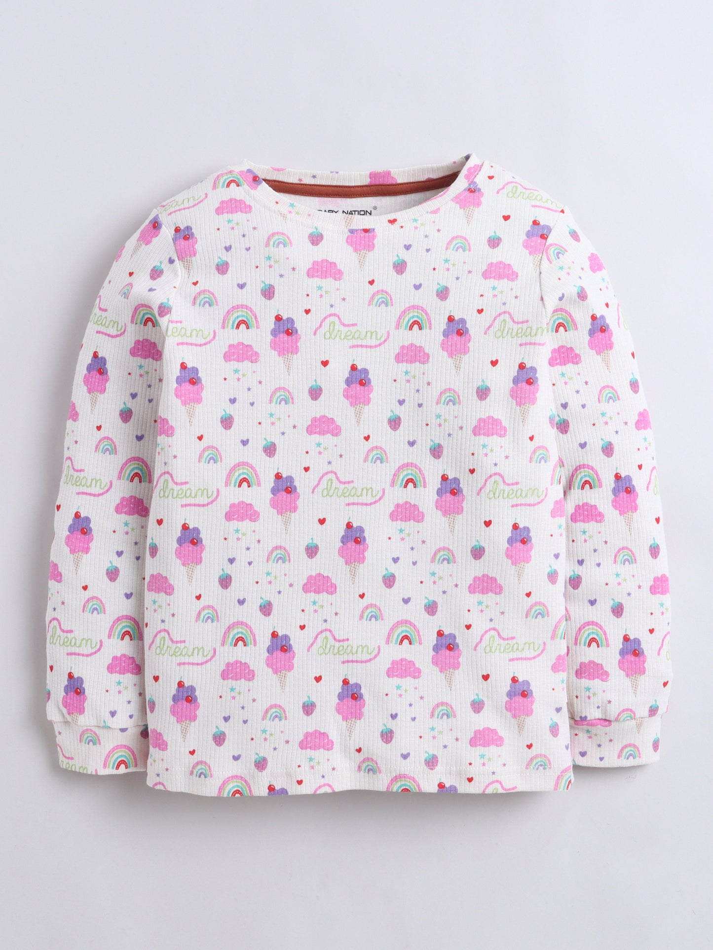 Baby Nation Kids Printed Cotton Night Suit Set - Ice Cream