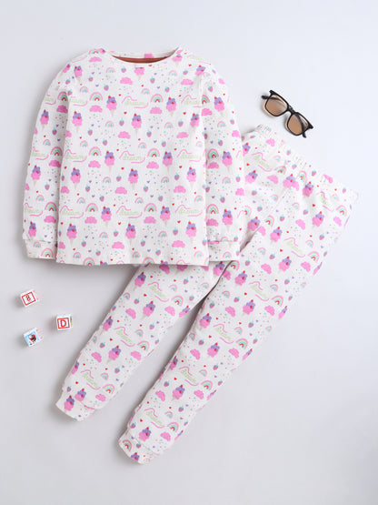 Baby Nation Kids Printed Cotton Night Suit Set - Ice Cream