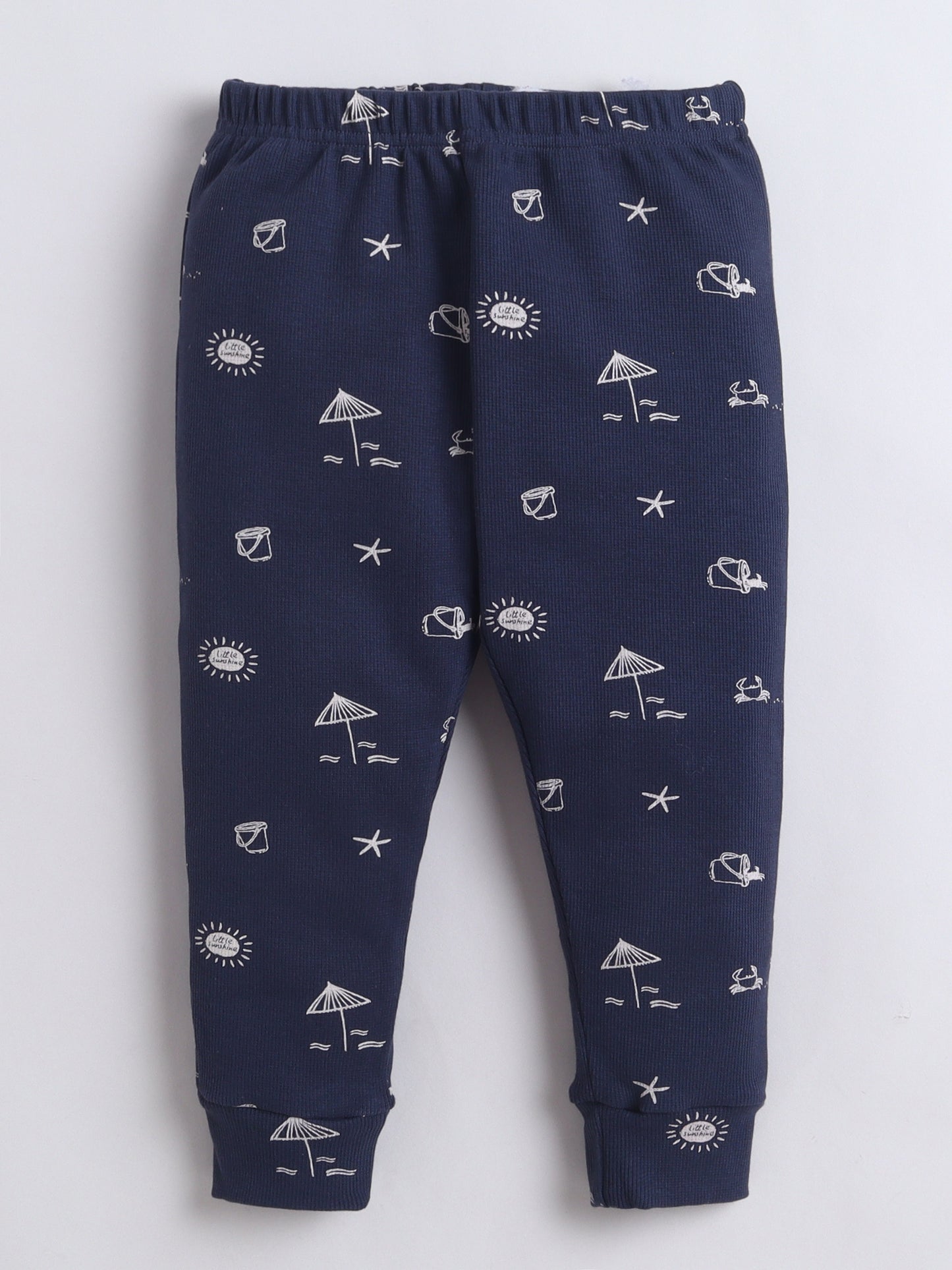 Baby Nation Kids Printed Cotton Night Suit Set - Navy Sea AOP