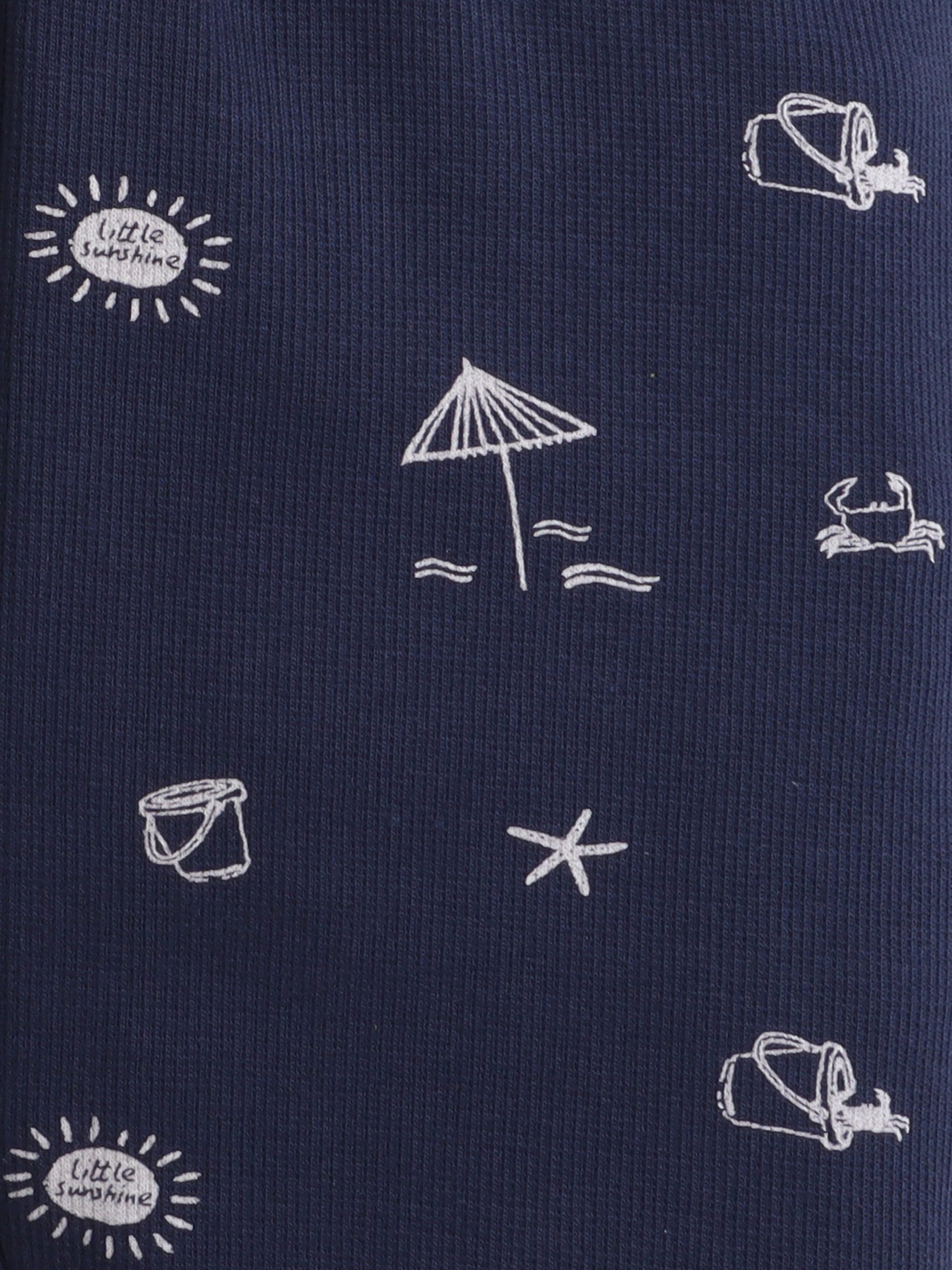 Baby Nation Kids Printed Cotton Night Suit Set - Navy Sea AOP