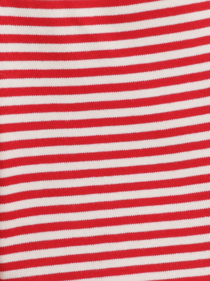 Baby Nation Cotton Knit Half Sleeve Coord Short Set - Small Red Stripes