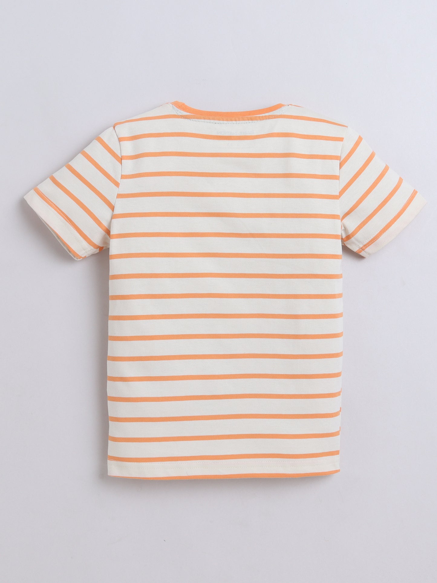 Baby Nation Cotton Knit Half Sleeve Coord Short Set - Orange Stripes