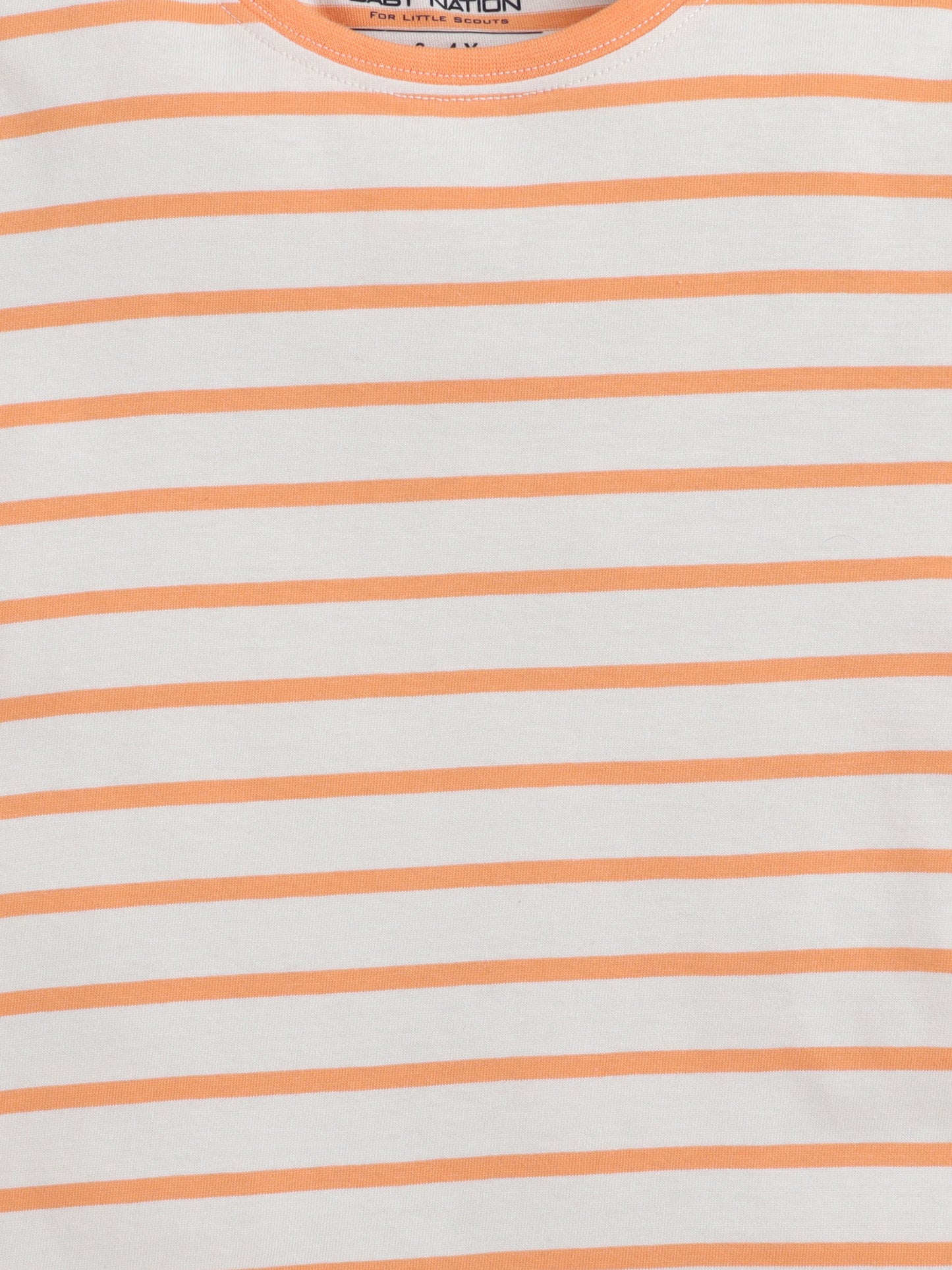 Baby Nation Cotton Knit Half Sleeve Coord Short Set - Orange Stripes