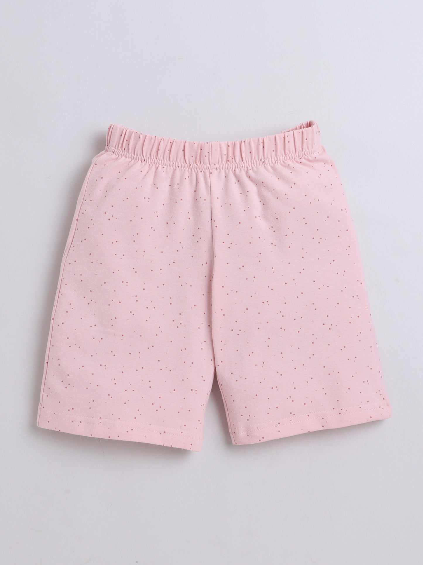 Baby Nation Cotton Knit Half Sleeve Coord Short Set - Pink Dot