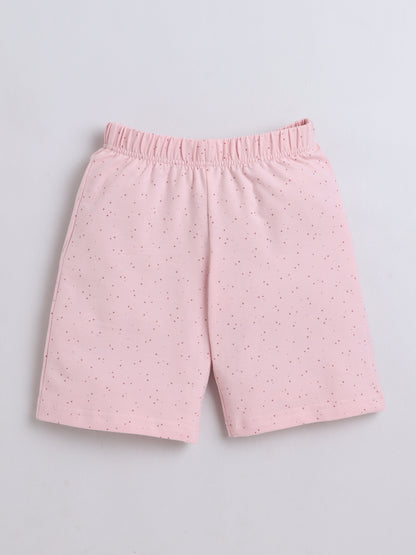Baby Nation Cotton Knit Half Sleeve Coord Short Set - Pink Dot