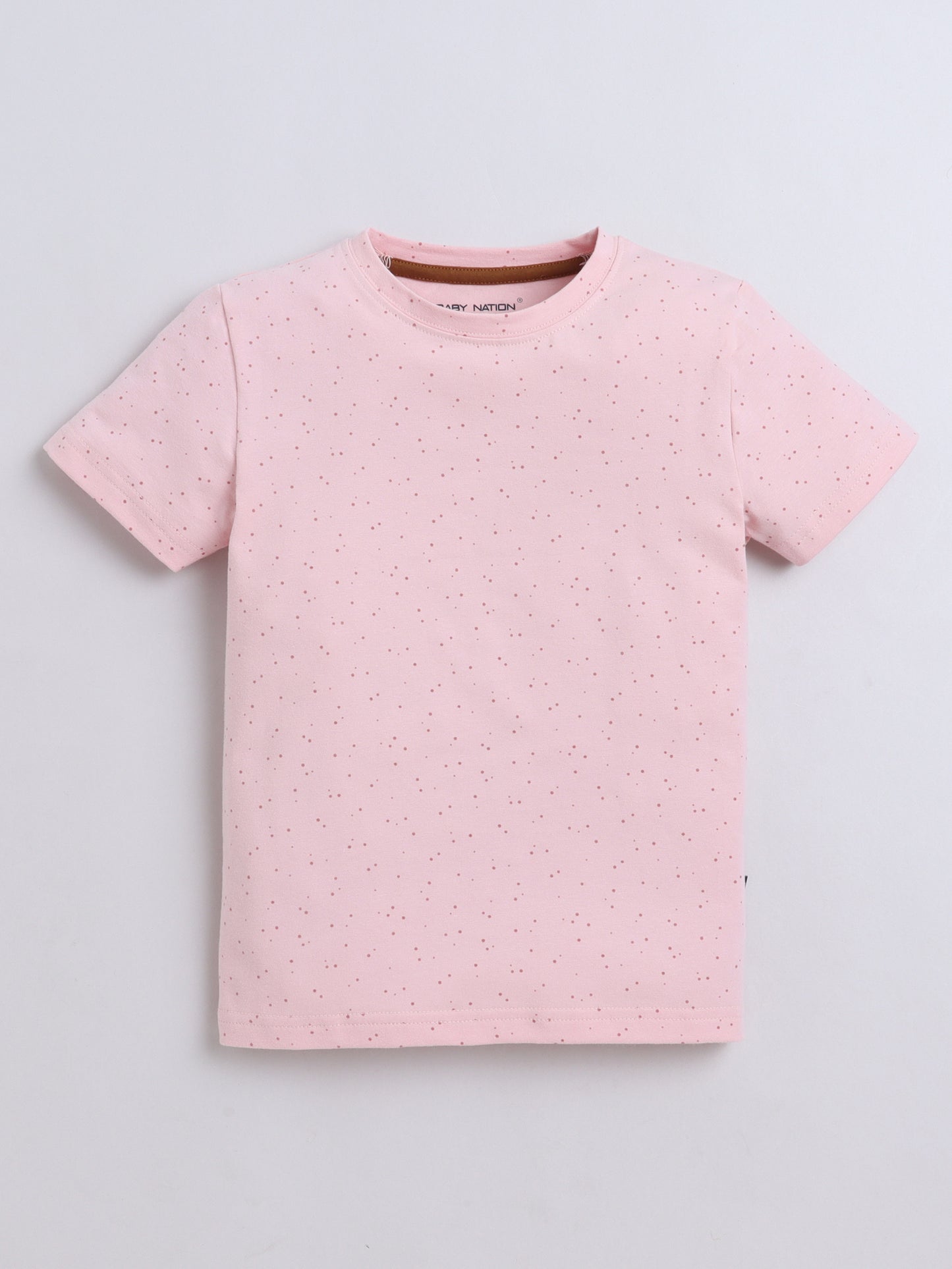 Baby Nation Cotton Knit Half Sleeve Coord Short Set - Pink Dot