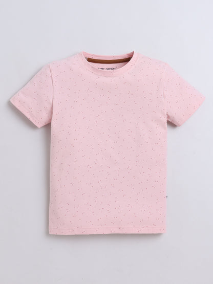 Baby Nation Cotton Knit Half Sleeve Coord Short Set - Pink Dot