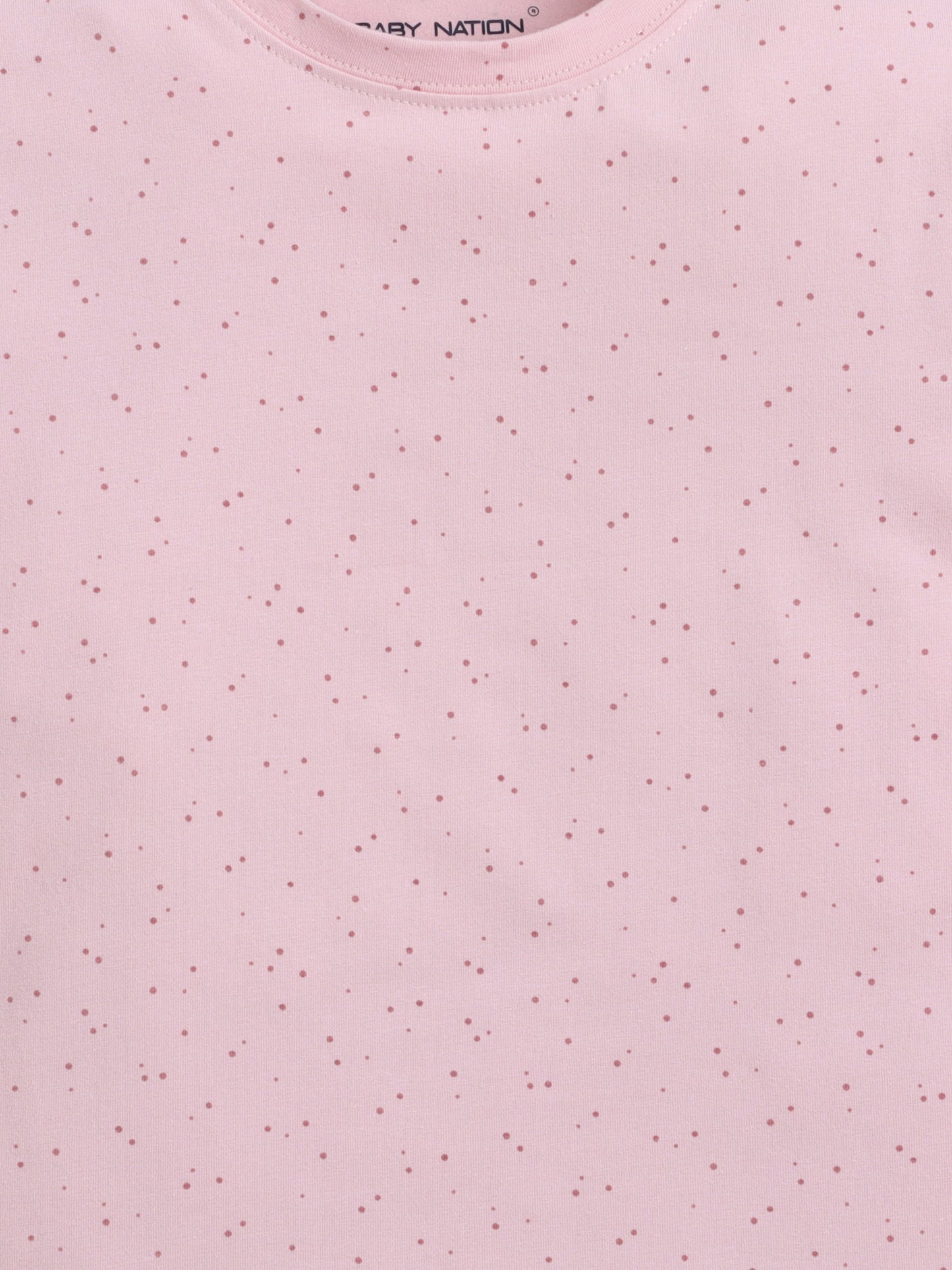 Baby Nation Cotton Knit Half Sleeve Coord Short Set - Pink Dot
