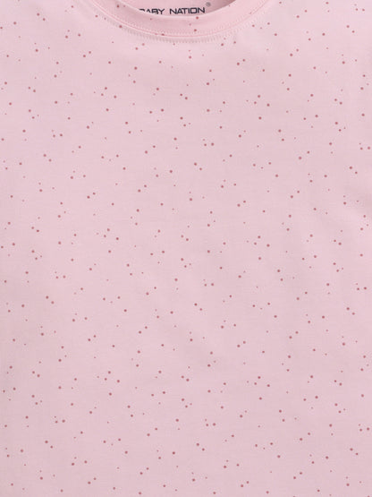 Baby Nation Cotton Knit Half Sleeve Coord Short Set - Pink Dot