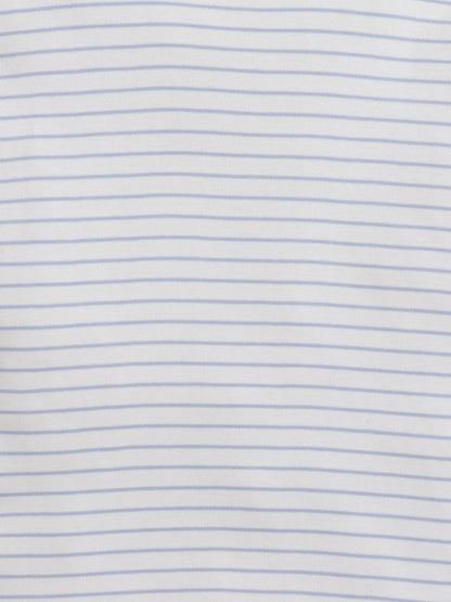 Baby Nation Cotton Knit Half Sleeve Coord Short Set - Light Blue Stripes