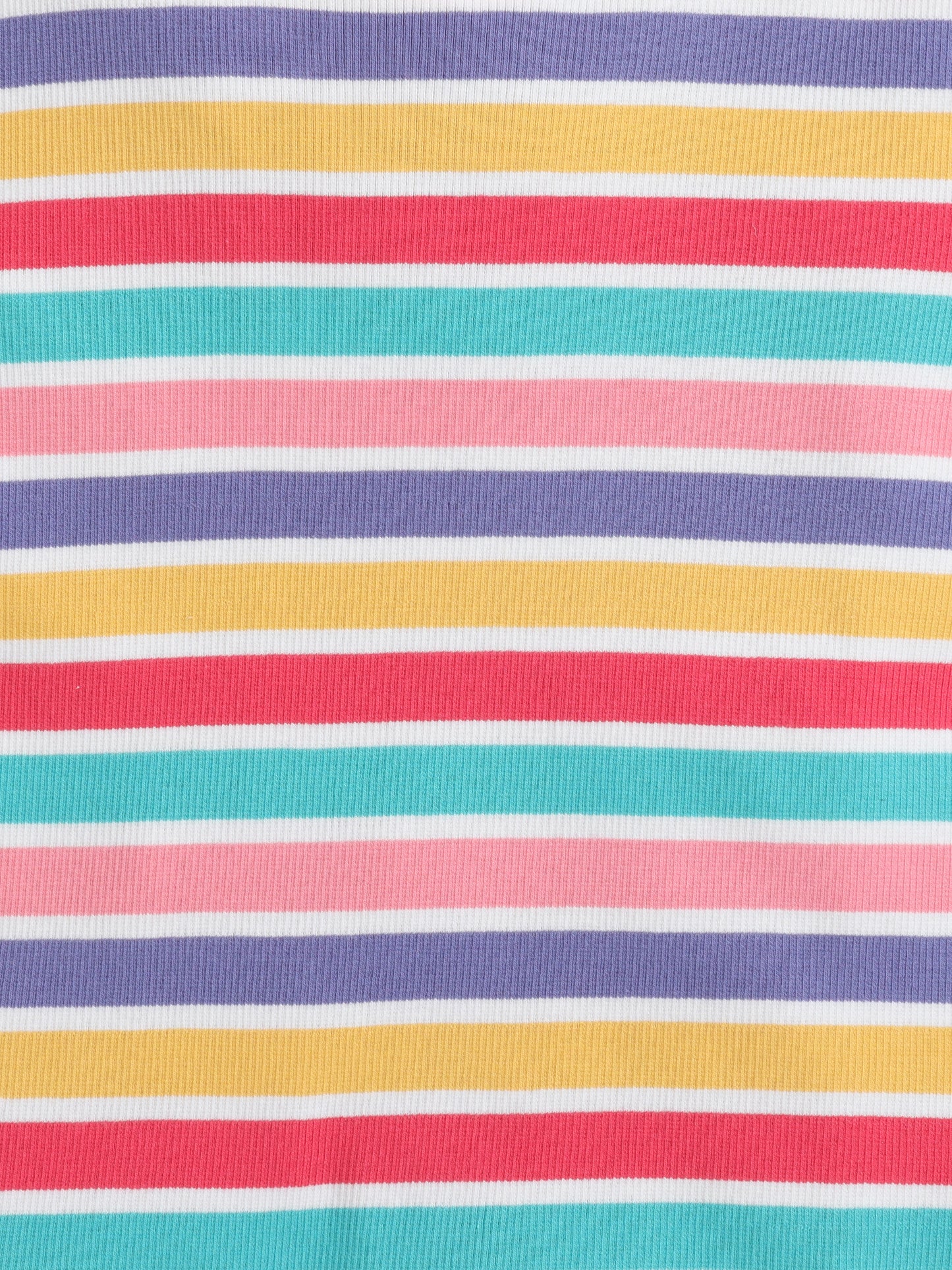 Baby Nation Cotton Knit Half Sleeves Rainbow Striped T-Shirt - Multi Color