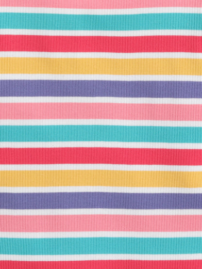 Girls Frill Sleeve T-Shirt - Rainbow