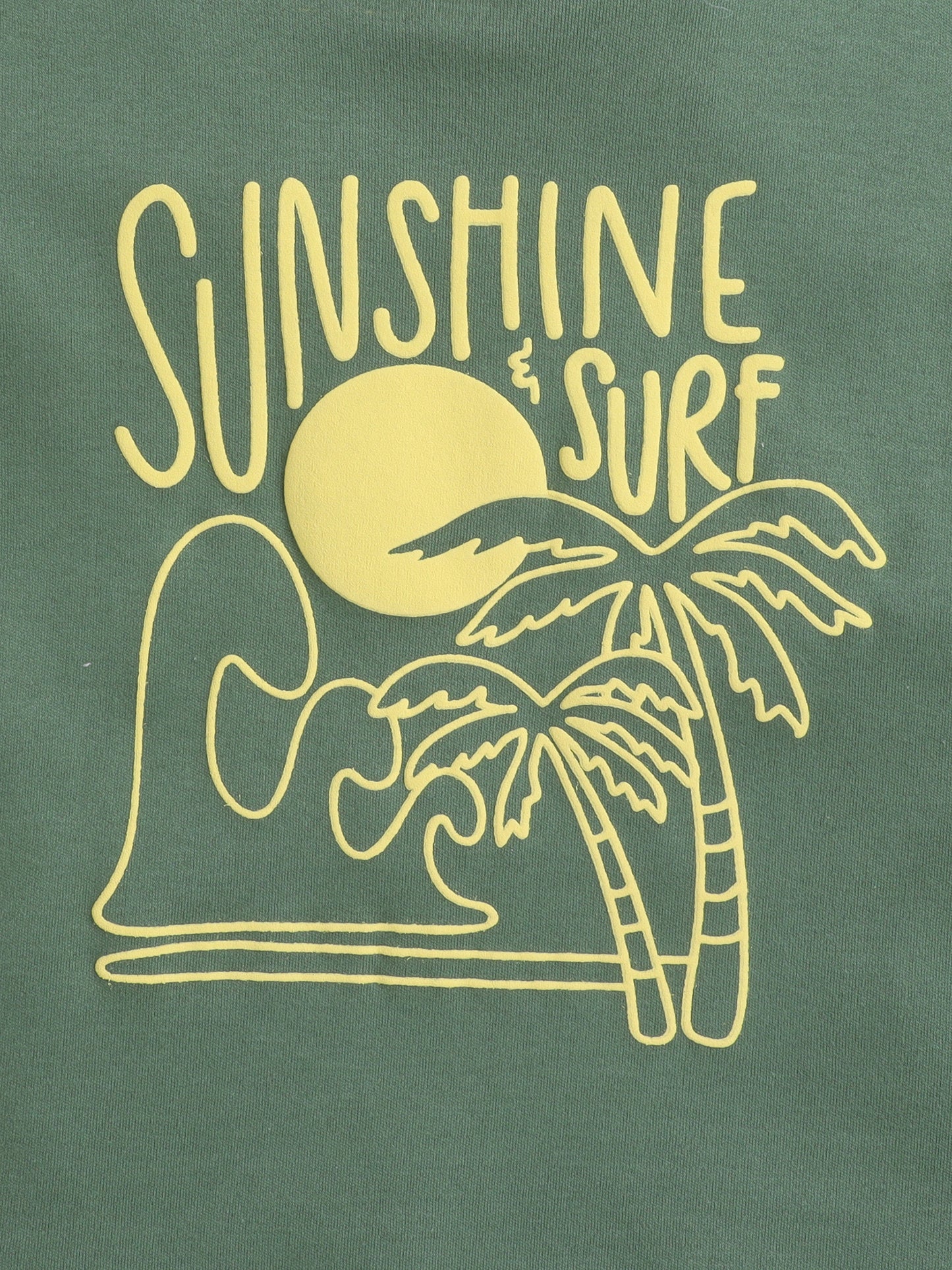 Baby Nation Cotton Knit Half Sleeves Sunshine Printed T-Shirt - Green