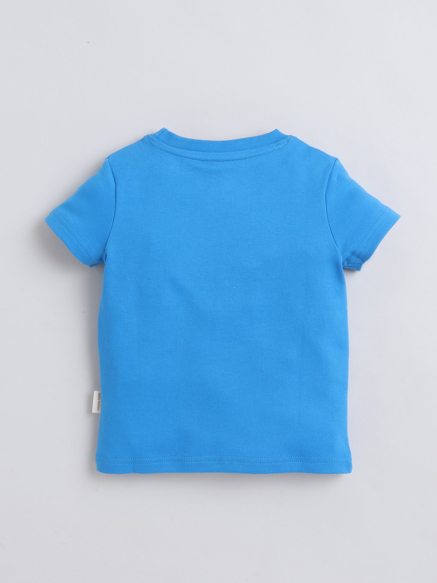 Baby Nation Cotton Knit Half Sleeves Tiger Printed T-Shirt - Blue