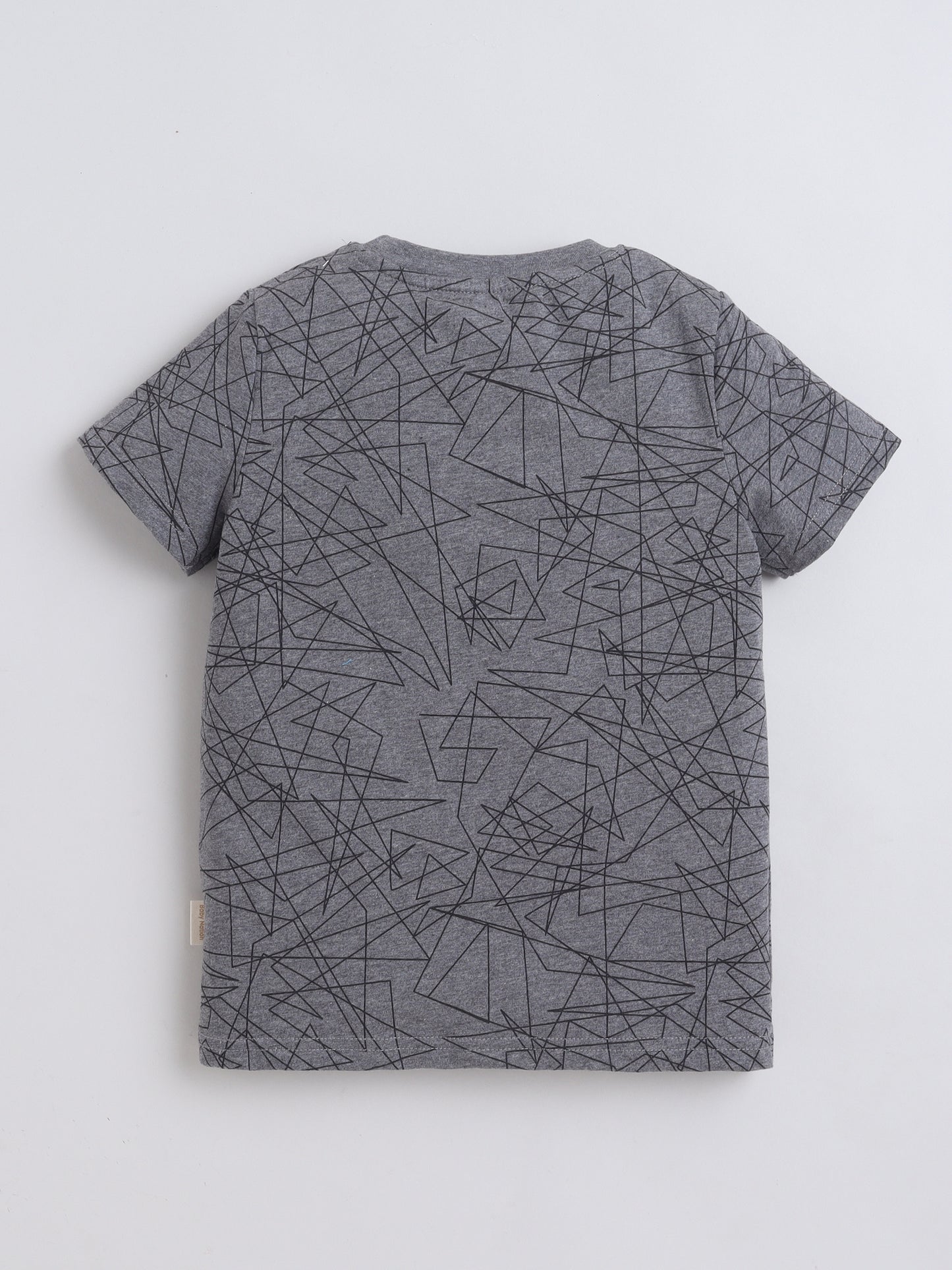 Baby Nation Cotton Knit Half Sleeves Fox Printed T-shirt - Grey