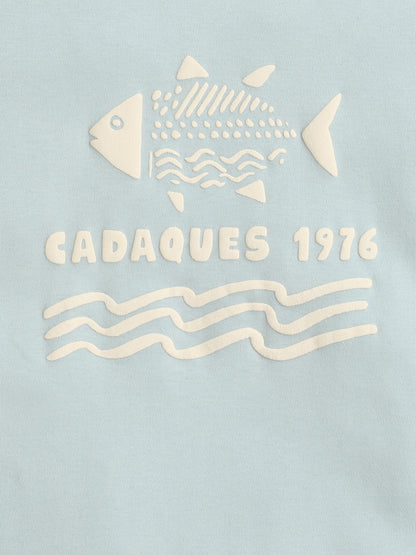 Baby Nation Cotton Knit Half Sleeves Fish Printed T-Shirt - Light green