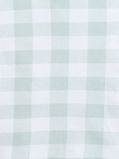 Baby Nation Cotton Knit Half Sleeves Checks Printed Coordinating Shorts Set - Light Grey
