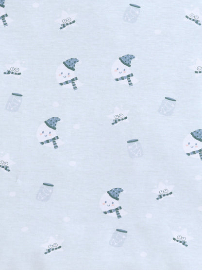 Baby Nation Cotton Knit Half Sleeves Baby Rat Printed Coordinating Shorts Set - Light Green