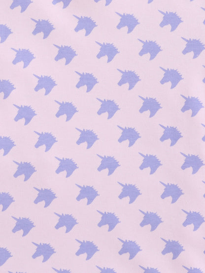 Baby Nation Cotton Knit Half Sleeves Unicorn Printed Coordinating Shorts Set - Baby Pink