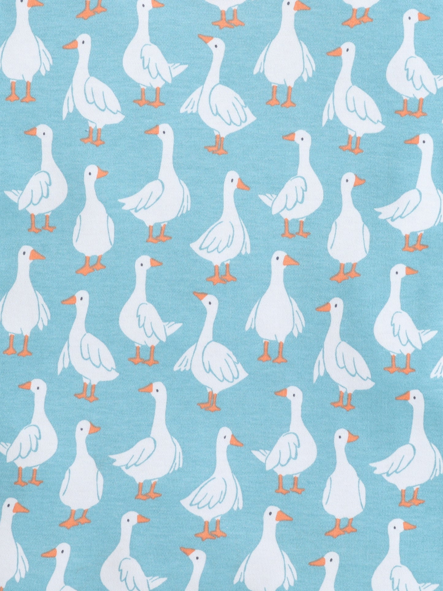 BABY NATION Cotton Knit Half Sleeves Duck Printed Coordinating Shorts Set - Blue