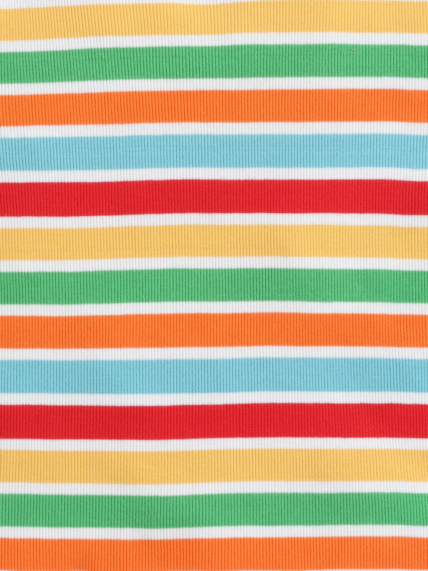 Baby Nation Cotton Knit Half Sleeves Rainbow Striped Coordinating Shorts Set - Multi Color