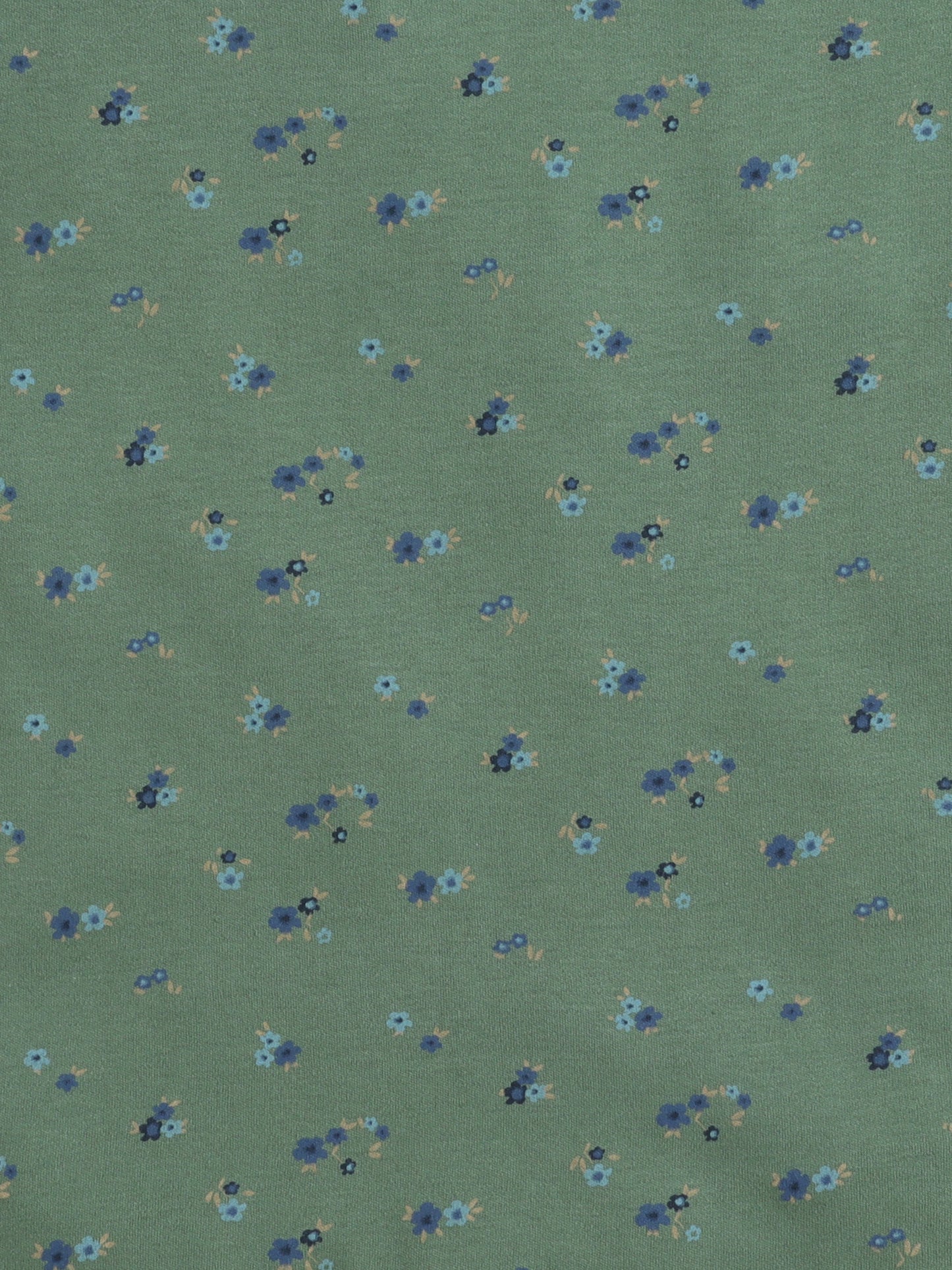 Baby Nation Cotton Knit Half Sleeves Flower Bunch Printed Coordinating Shorts Set - Green