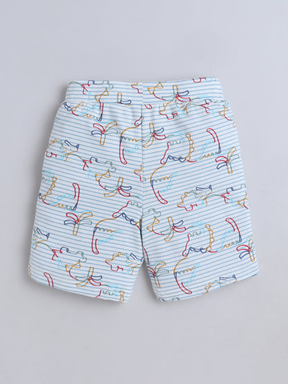 Unisex Shorts - White Dino
