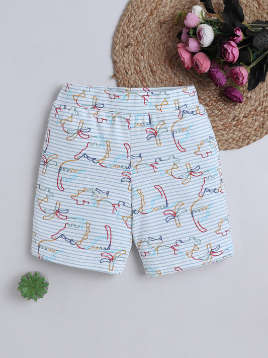 Unisex Shorts - White Dino