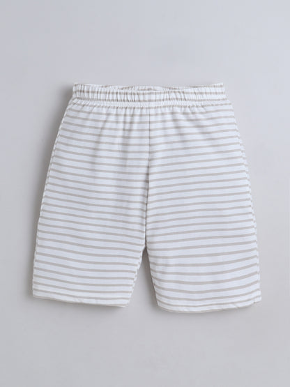 Unisex Solid Shorts - Grey Stripes