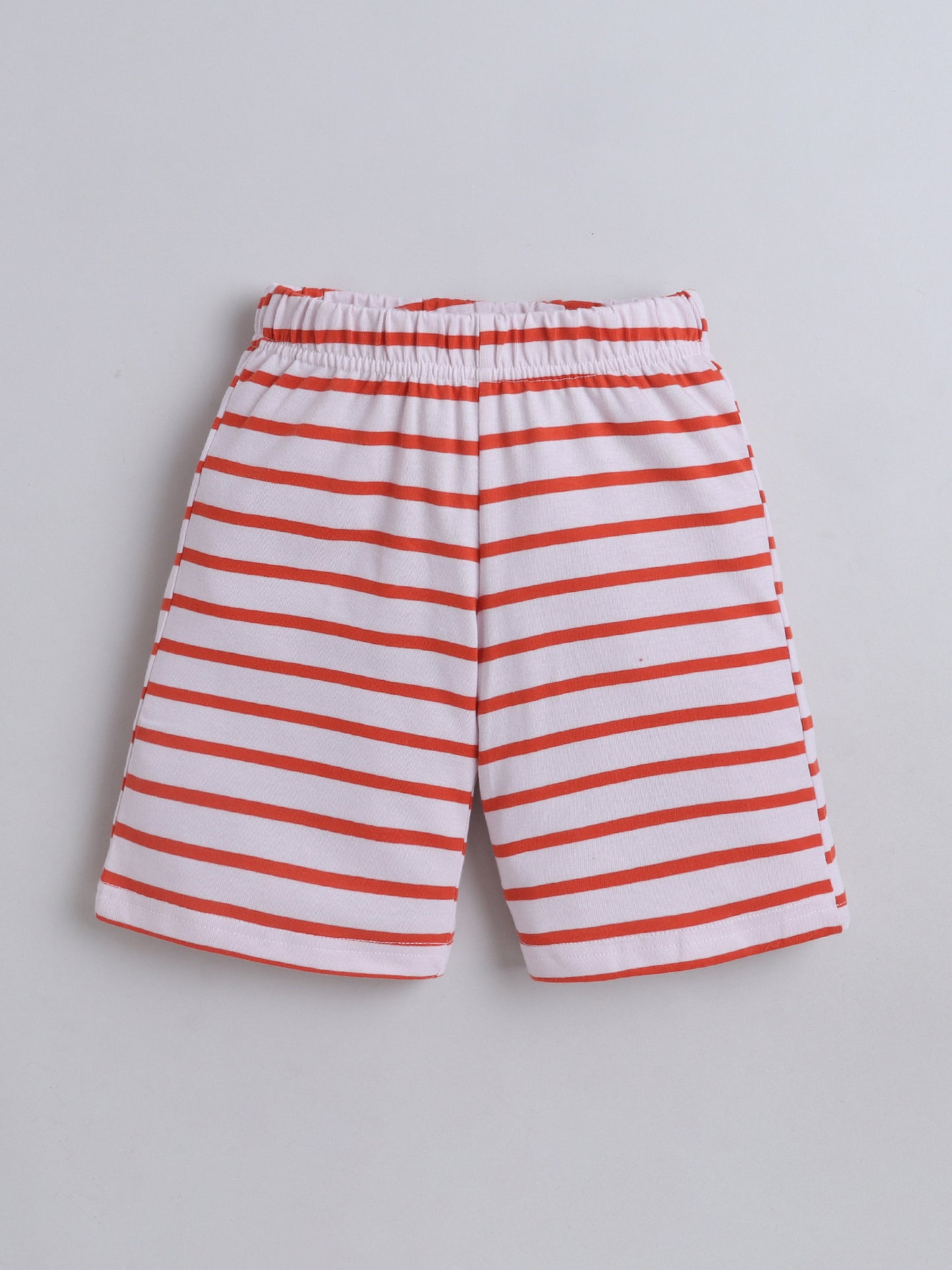 Unisex Solid Shorts - Dark Orange Stripes