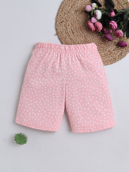 Unisex Solid Shorts - Pink Flower