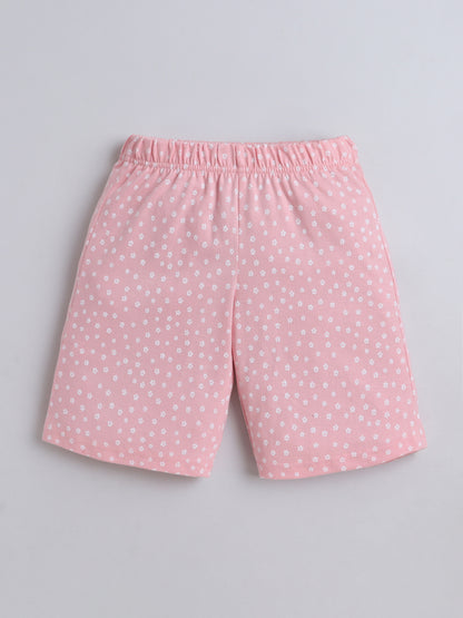 Unisex Solid Shorts - Pink Flower