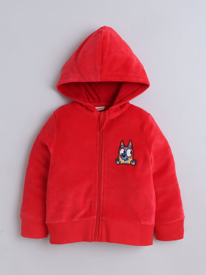 Unisex Printed Winter Hoodie – Orange Dog