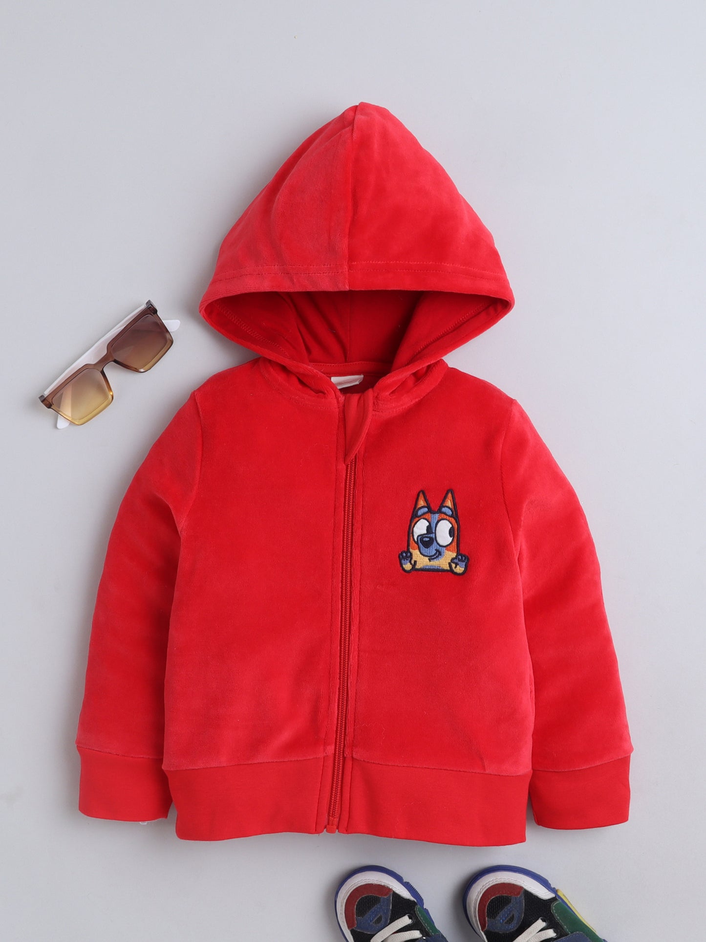 Unisex Printed Winter Hoodie – Orange Dog