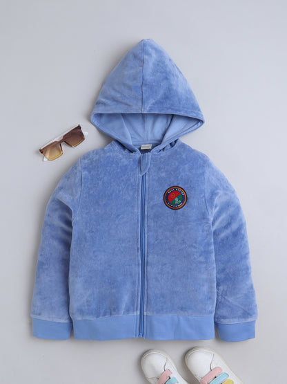 Unisex Printed Winter Hoodie - Blue Badge