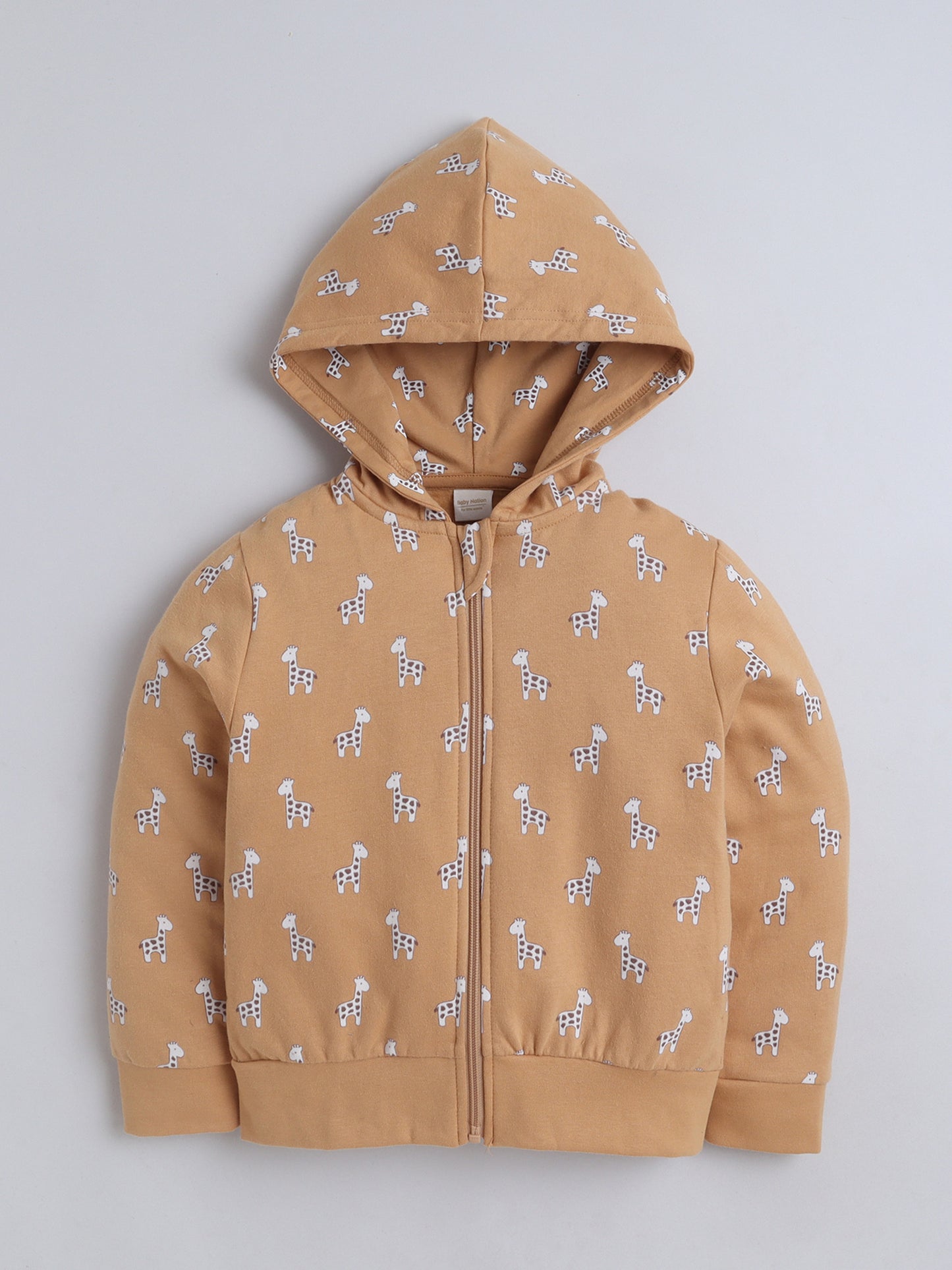 Unisex Printed Winter Hoodie – Yellow Giraffee