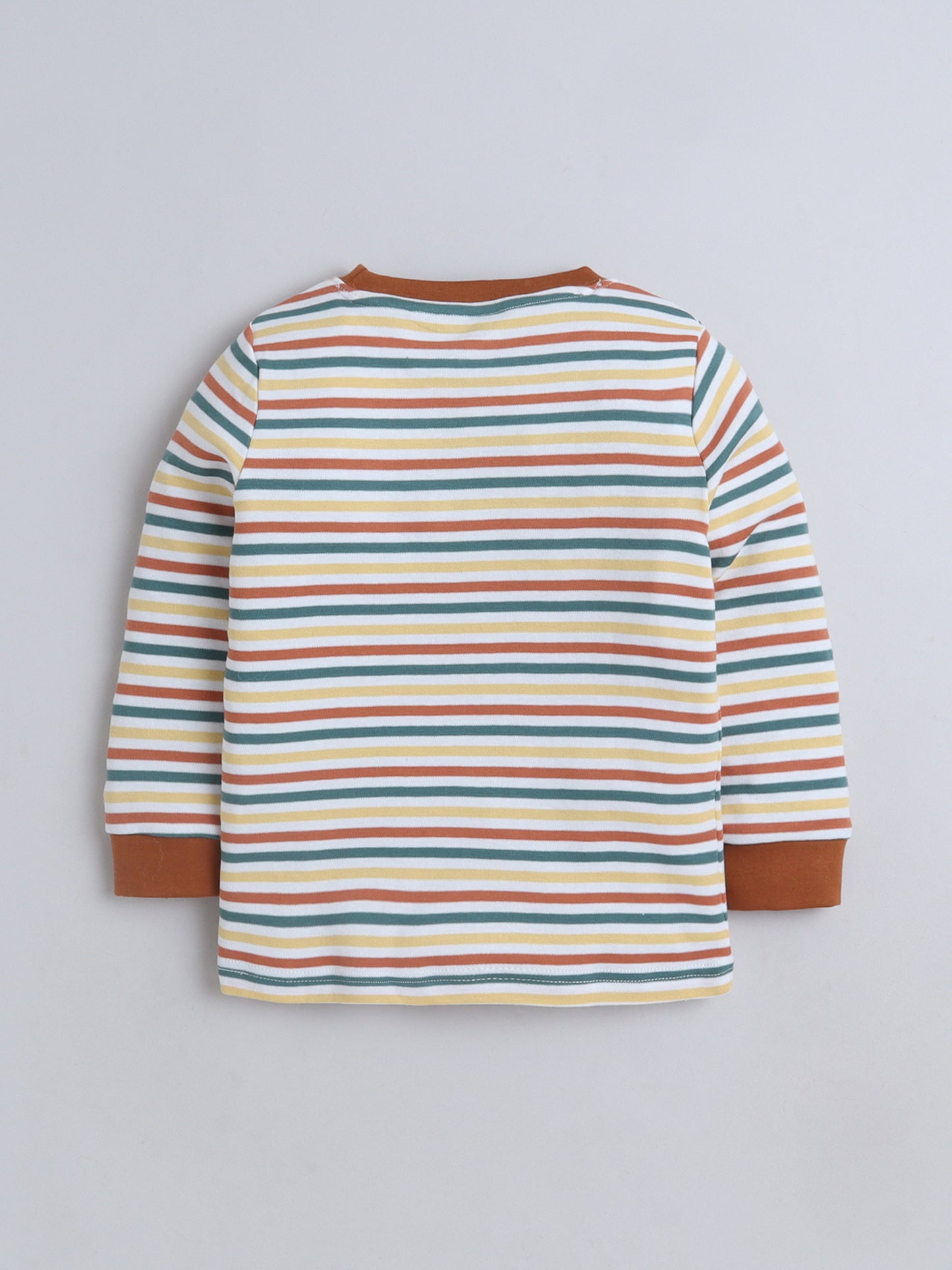 Baby Nation Kids Printed Cotton Night Suit Set- Rainbow Stripes