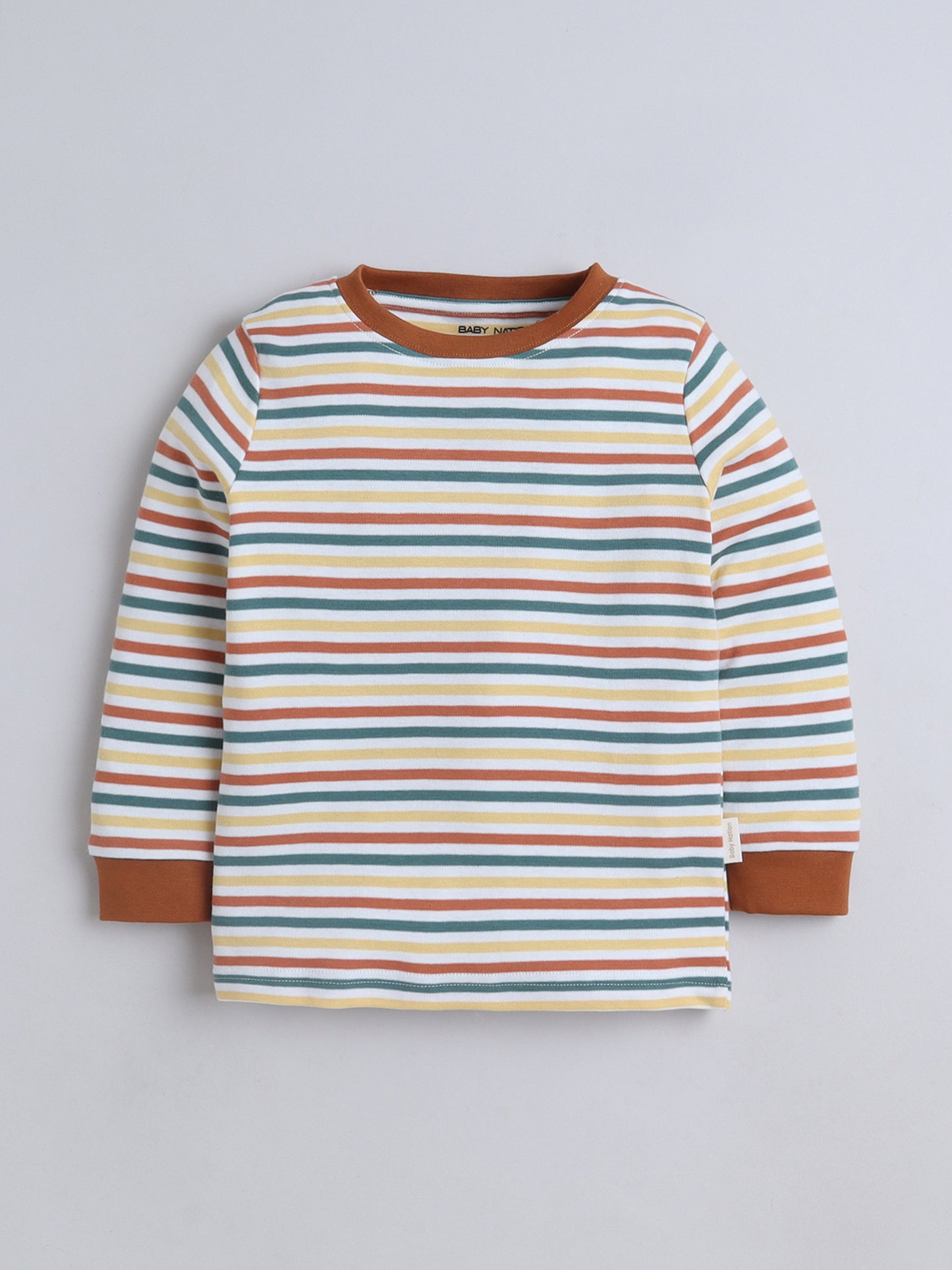 Baby Nation Kids Printed Cotton Night Suit Set- Rainbow Stripes