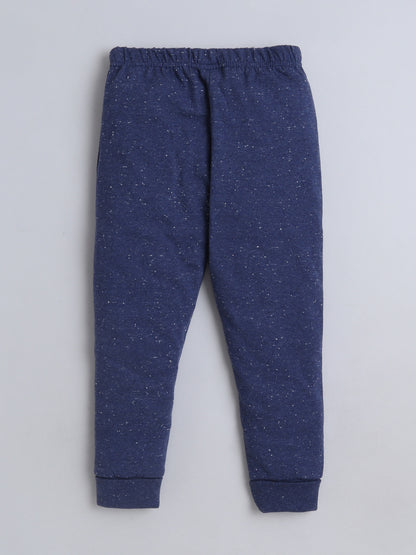 Baby Nation Kids Printed Cotton Night Suit Set- Navy Pique