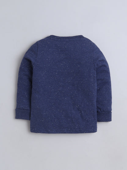 Baby Nation Kids Printed Cotton Night Suit Set- Navy Pique