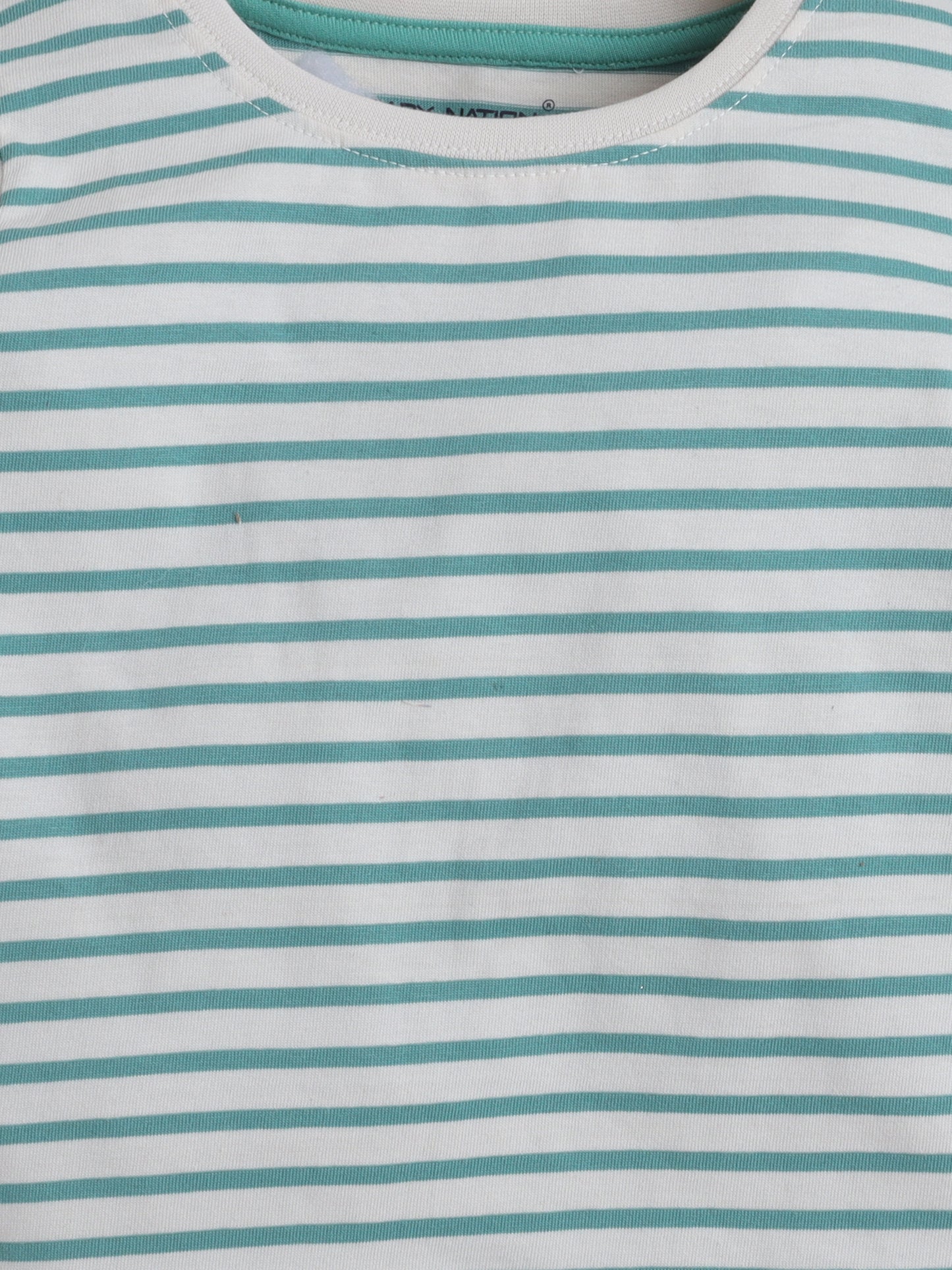 Baby Nation Kids Printed Cotton Night Suit Set- Green Stripes