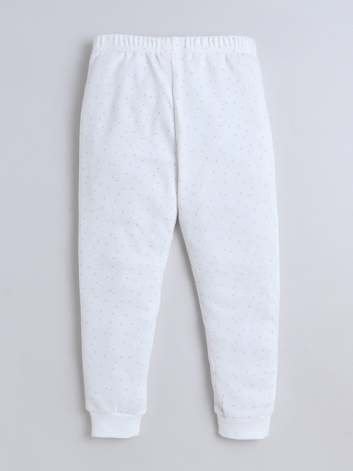 Baby Nation Kids Printed Cotton Night Suit Set - White Dot