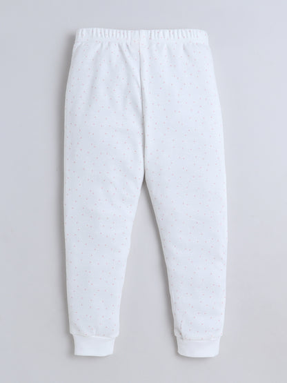 Baby Nation Kids Printed Cotton Night Suit Set - White Dot