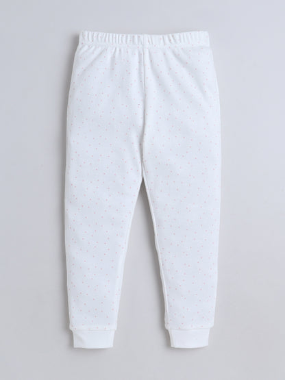 Baby Nation Kids Printed Cotton Night Suit Set- White Dot