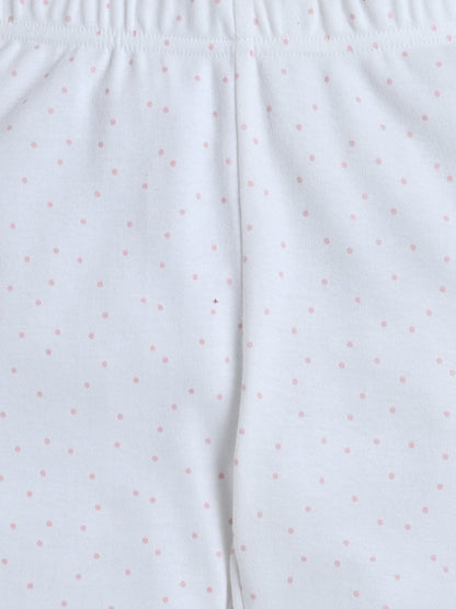 Baby Nation Kids Printed Cotton Night Suit Set - White Dot