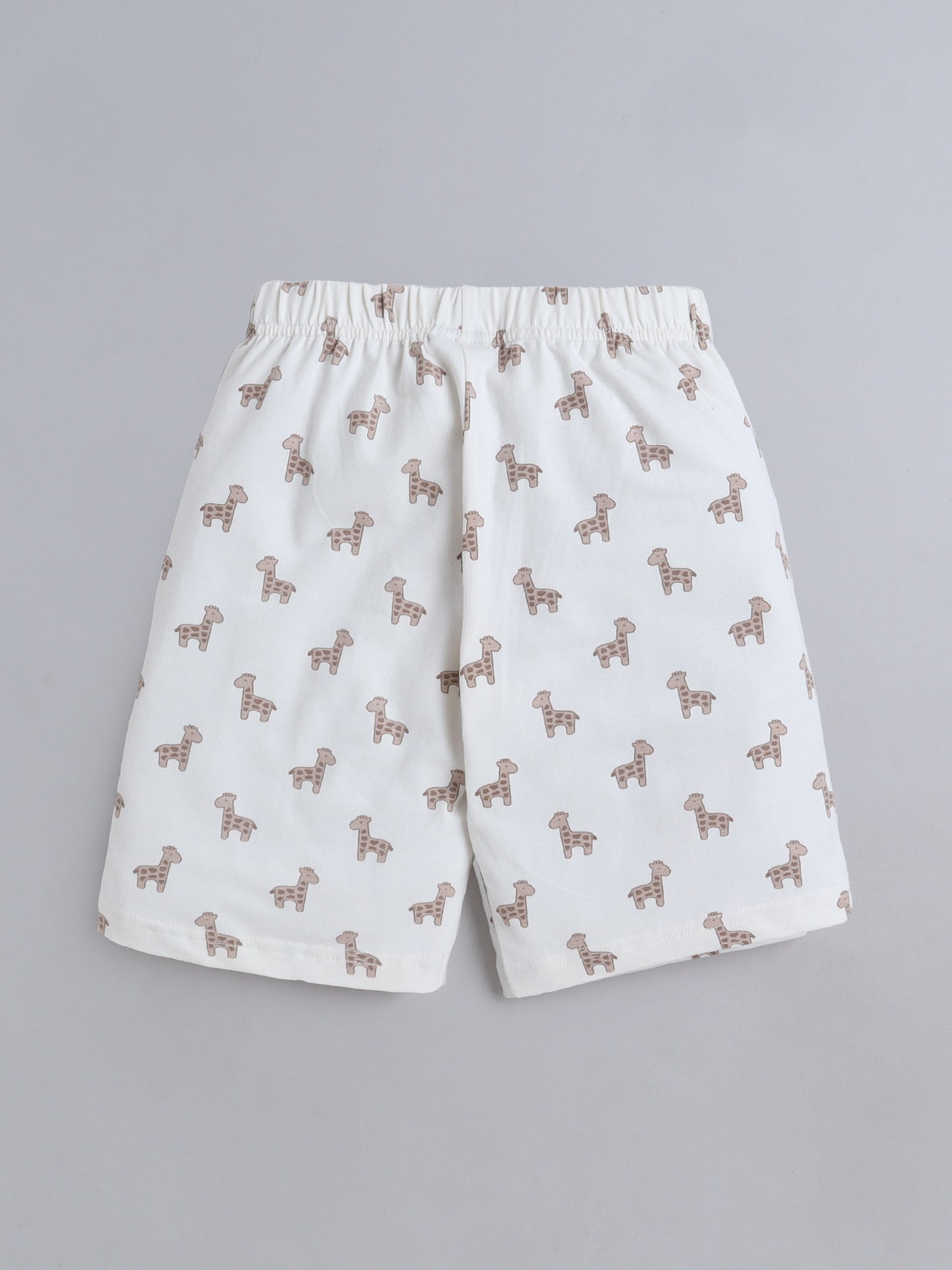Baby Nation Cotton Knit Half Sleeve Coord Short Set - Giraffee Toy