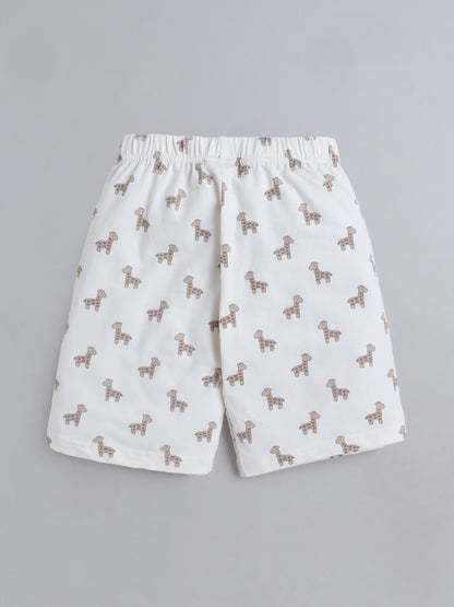 Baby Nation Cotton Knit Half Sleeve Coord Short Set - Giraffee Toy