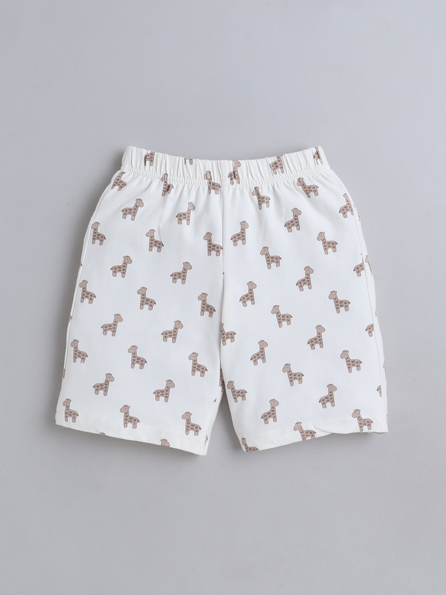 Baby Nation Cotton Knit Half Sleeve Coord Short Set - Giraffee Toy